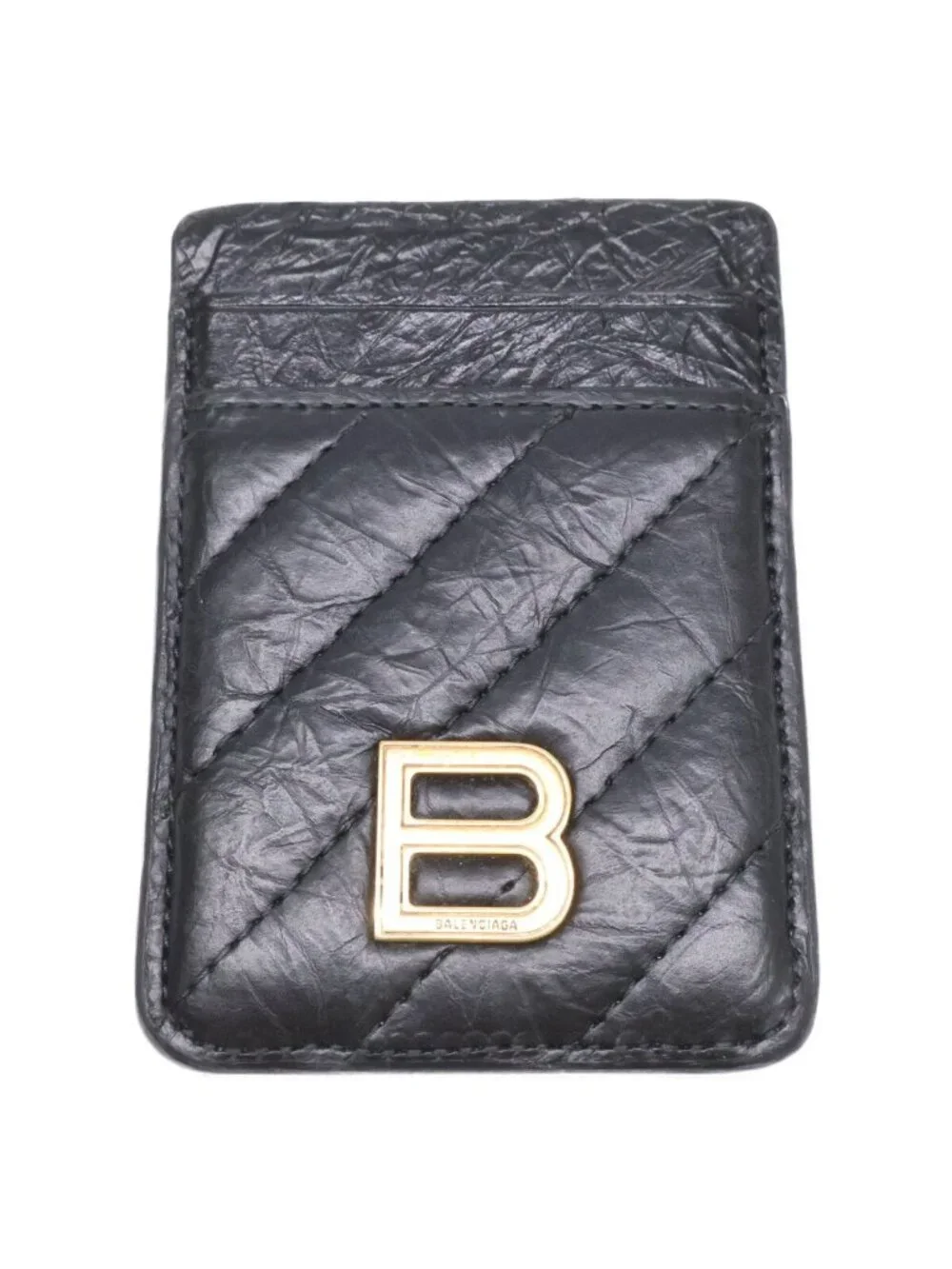 Balenciaga Crush Magnetic Card Slot Quilted